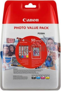 Canon cartridge CLI-571 C/M/Y/BK XL multipack + PP-201 10x15cm 50l.