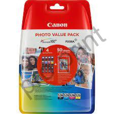 Canon cartridge CLI-526BK/C/M/Y multipack + PP-201 10x15cm 50l.