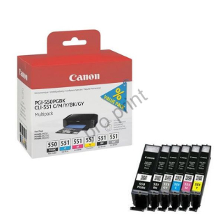 Canon cartridge PGI-550PGBk + CLI-551C/M/Y/Bk/GY multipack